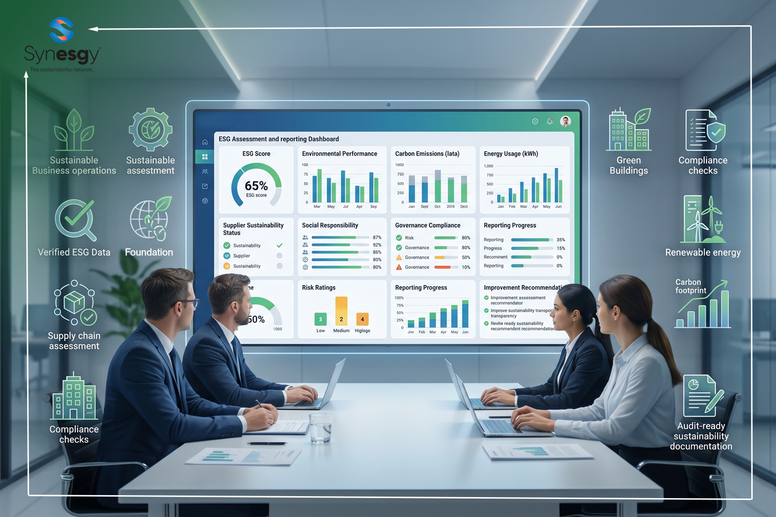 Synesgy Onsite Article ESG Reporting Checklist For UAE Companies & Common ESG Reporting Mistakes Companies Should Avoid.