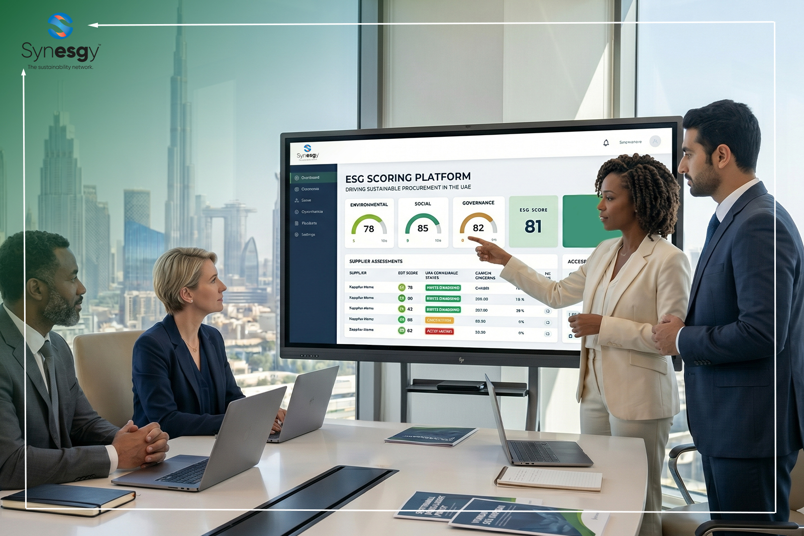 Synesgy Onsite Article How Synesgy's ESG Scoring Platform Helps UAE Businesses Meet Sustainable Procurement Standards.